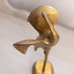 Medium Brass Flamingo Figurine with Head Bent