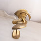 Medium Brass Flamingo Figurine with Head Straight