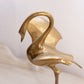 Medium Brass Flamingo Figurine with Head Straight