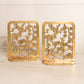 Medium Brass Floral Cherry Blossom Bookends