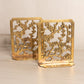 Medium Brass Floral Cherry Blossom Bookends