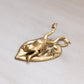 Medium Brass Gold Tone Frog Clip