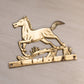 Medium Brass Horse Wall Decor with 5 Hooks