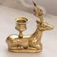 Medium Brass Laying Deer Candleholder