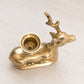 Medium Brass Laying Deer Candleholder