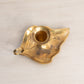 Medium Brass Leaf Chamberstick Candleholder