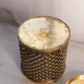 Medium Brass Lidded Cylinder Canister with Cutout Design