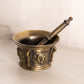 Medium Brass Mortar & Pestle with Lion Head Designs