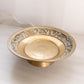 Medium Brass Shallow Footed Bowl with Bird Designs