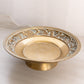 Medium Brass Shallow Footed Bowl with Bird Designs