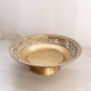 Medium Brass Shallow Footed Bowl with Bird Designs