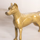 Medium Brass Standing Doberman Dog Figurine