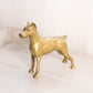 Medium Brass Standing Doberman Dog Figurine