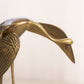 Medium Brass Standing Heron Bird Figurine with Circular Base