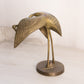 Medium Brass Standing Heron Bird Figurine with Circular Base