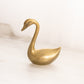 Medium Brass Swan Figurine with Head Down