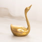 Medium Brass Swan Figurine with Head Up (Slightly Shorter & Curved Neck)