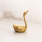 Medium Brass Swan Figurine with Head Up (Slightly Shorter & Curved Neck)