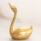 Medium Brass Swan Figurine with Head Up (Slightly Shorter & Curved Neck)