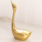 Medium Brass Swan Figurine with Head Up (Slightly Taller w/ Straighter Neck)