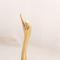 Medium Brass Swan Figurine with Head Up (Slightly Taller w/ Straighter Neck)