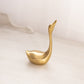 Medium Brass Swan Figurine with Head Up (Slightly Taller w/ Straighter Neck)