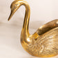 Medium Brass Swan Planter with Head Down