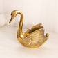 Medium Brass Swan Planter with Head Down