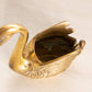 Medium Brass Swan Planter with Head Down