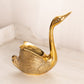 Medium Brass Swan Planter with Head Up