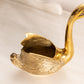 Medium Brass Swan Planter with Head Up