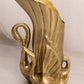 Medium Brass Swan Vase with Smaller Swan Sidekick