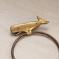 Medium Brass Whale Circular Wall Towel Holder