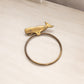 Medium Brass Whale Circular Wall Towel Holder