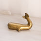 Medium Brass Whale with Tail Up Figurine