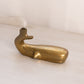 Medium Brass Whale with Tail Up Figurine