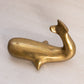 Medium Brass Whale with Tail Up Figurine