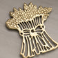 Medium Brass Wheat Trivet