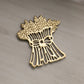 Medium Brass Wheat Trivet