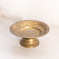 Medium Circular Brass Footed Dish with Etched Floral Designs