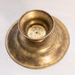 Medium Circular Brass Footed Dish with Etched Floral Designs