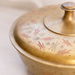 Medium Circular Brass Lidded Dish with Fancy Red Designs