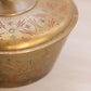 Medium Circular Brass Lidded Dish with Fancy Red Designs