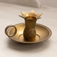 Medium Circular Brass Pineapple Chamberstick Candleholder