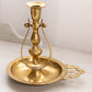 Medium Circular Brass Ship Swivel Gimbal Chamberstick Candleholder