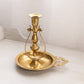 Medium Circular Brass Ship Swivel Gimbal Chamberstick Candleholder