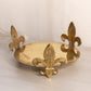 Medium Circular Brass Stand with Fleur-de-lis Designs