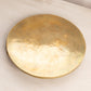 Medium Circular Brass Tray with Etched Floral Designs