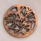 Medium Circular Copper Tone Metal Floral Trivet