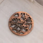 Medium Circular Copper Tone Metal Floral Trivet